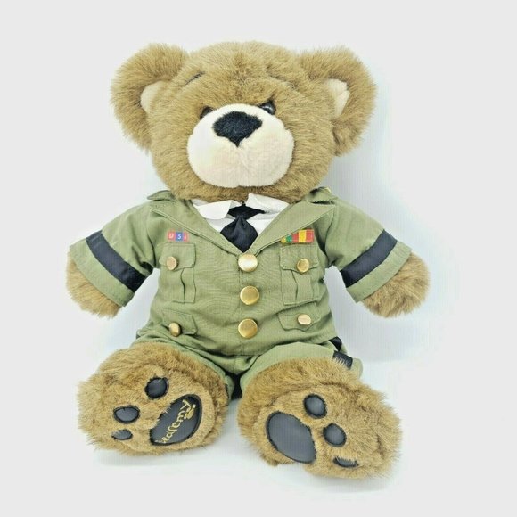 Build A Bear Bearemy Military USA Dress Uniform Stuffed Plush Animal Brown Toy - Picture 2 of 11